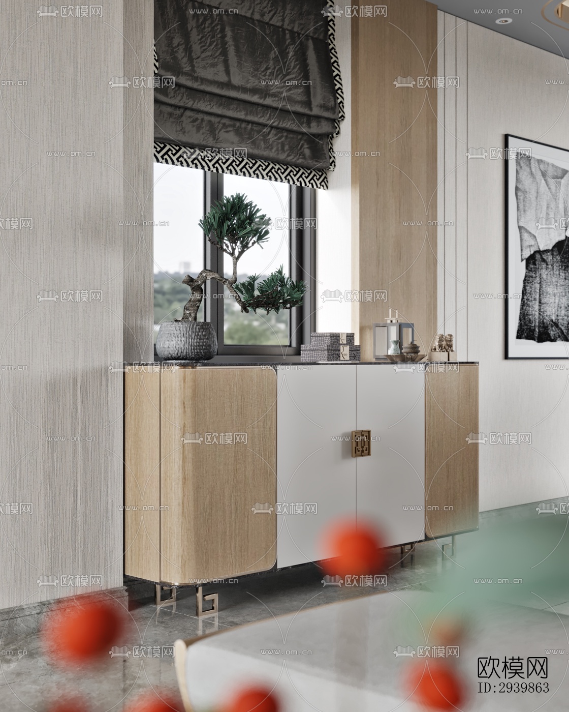 新中式别墅效果图下载（渲染图9）