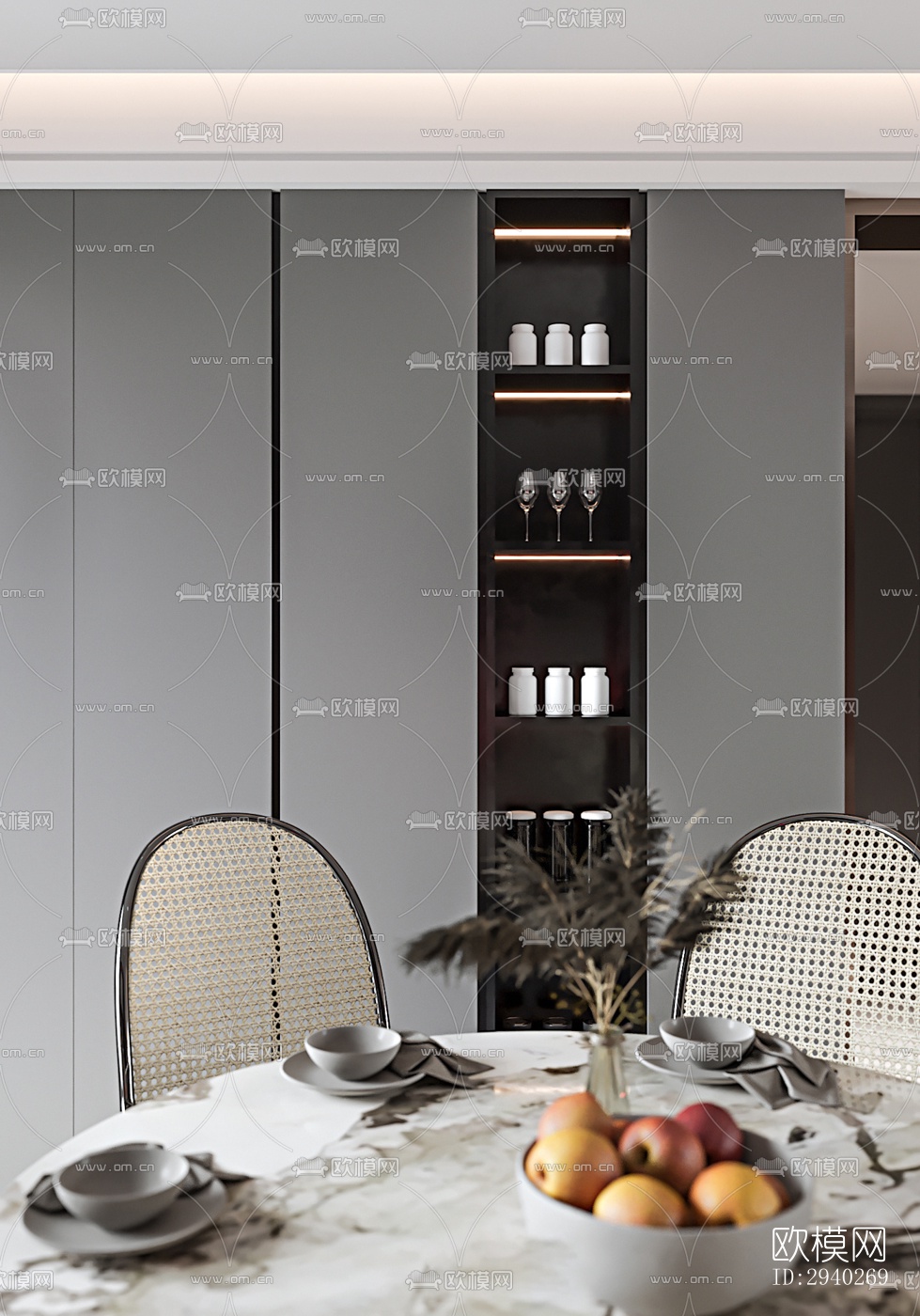 现代平层效果图下载（渲染图6）