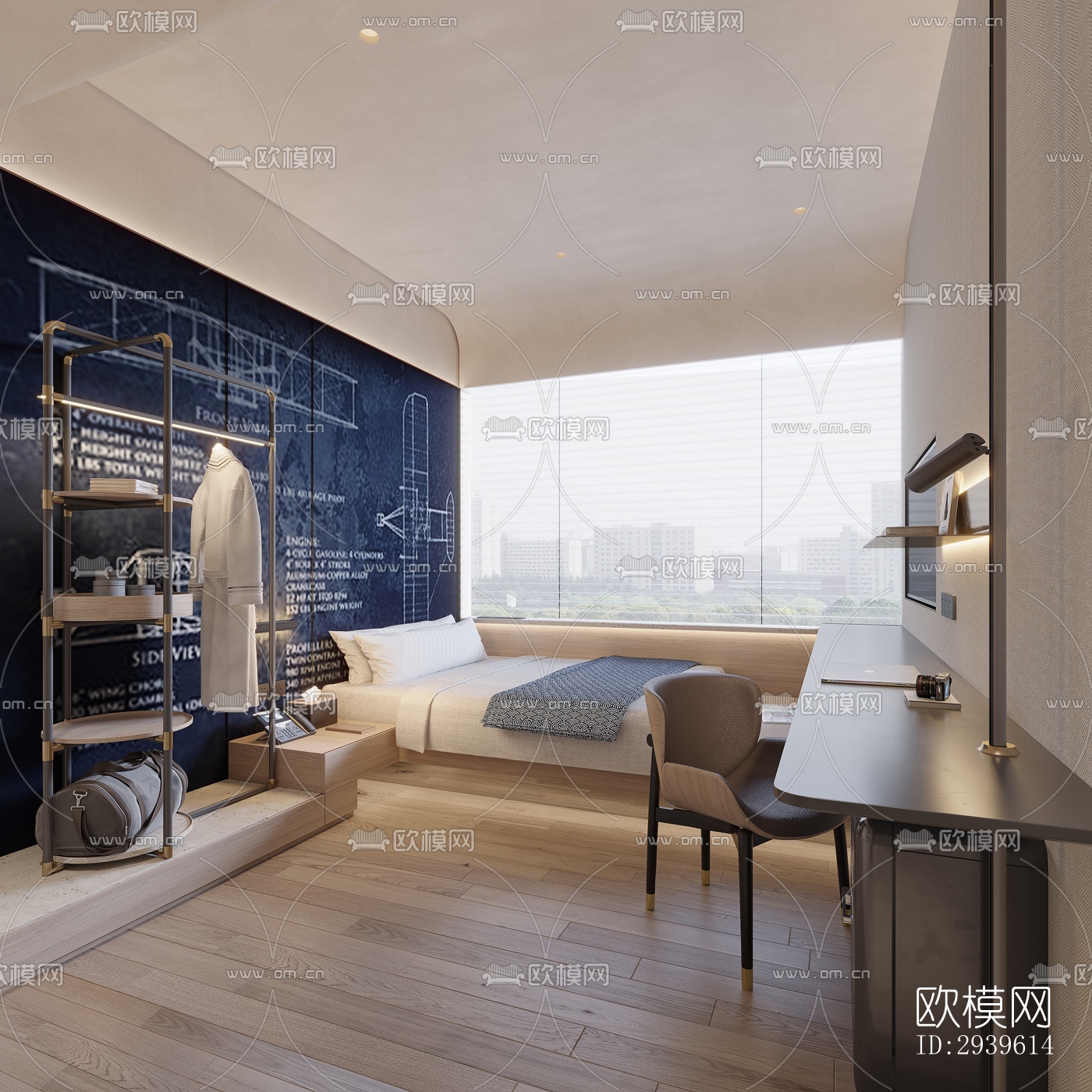 现代酒店民宿效果图下载（渲染图12）