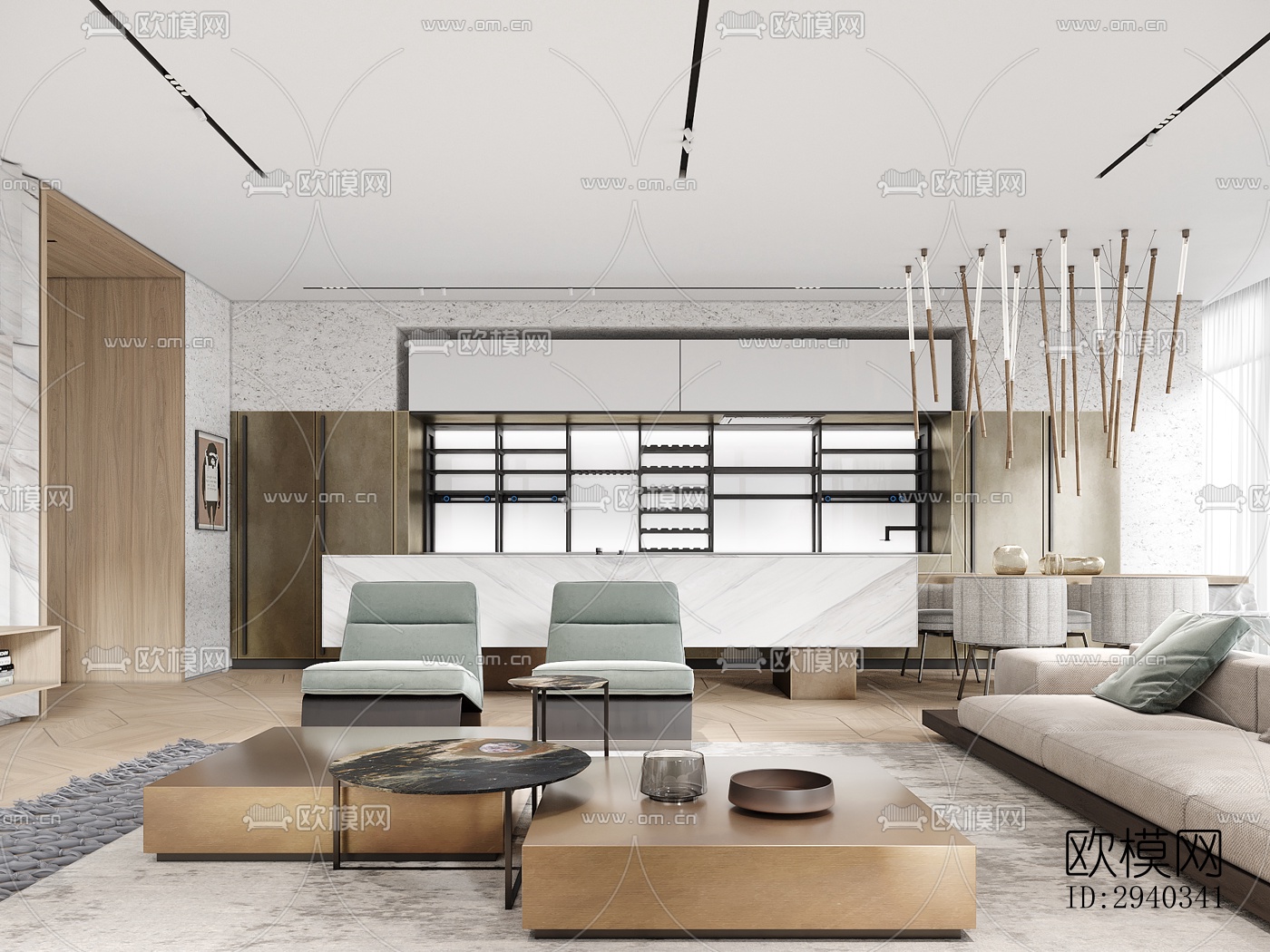 现代平层效果图下载（渲染图8）