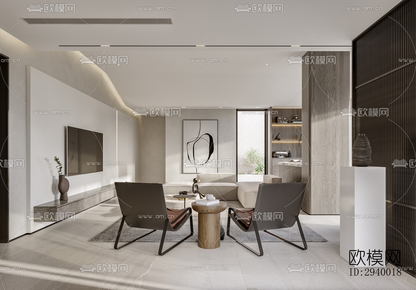 侘寂平层效果图下载（渲染图16）