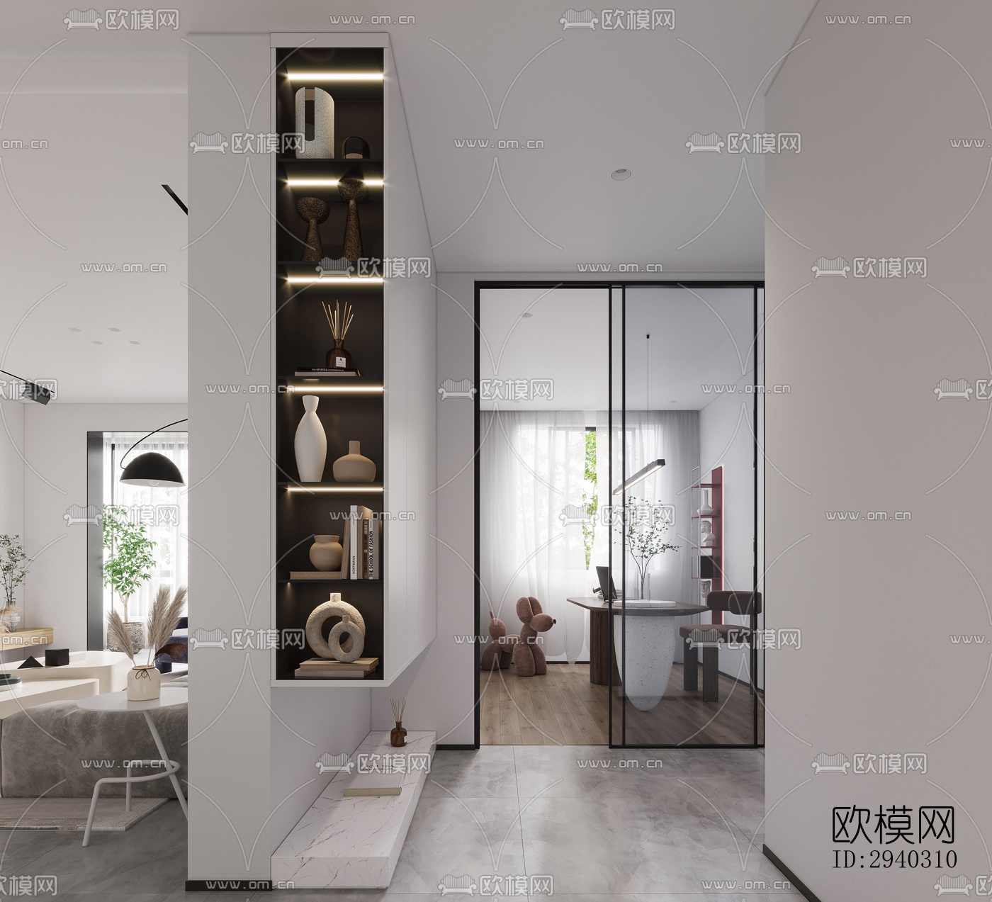 现代平层效果图下载（渲染图3）