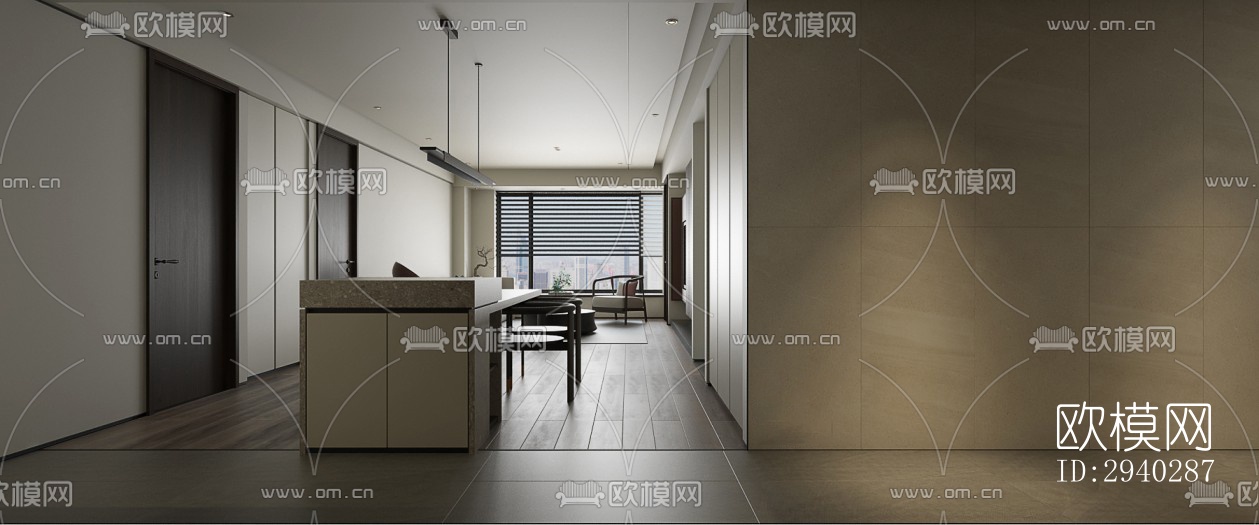 现代平层效果图下载（渲染图11）