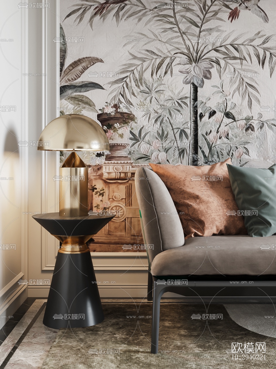 欧式平层效果图下载（渲染图10）