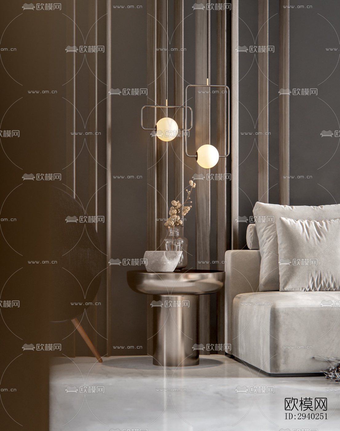 法式平层效果图下载（渲染图1）