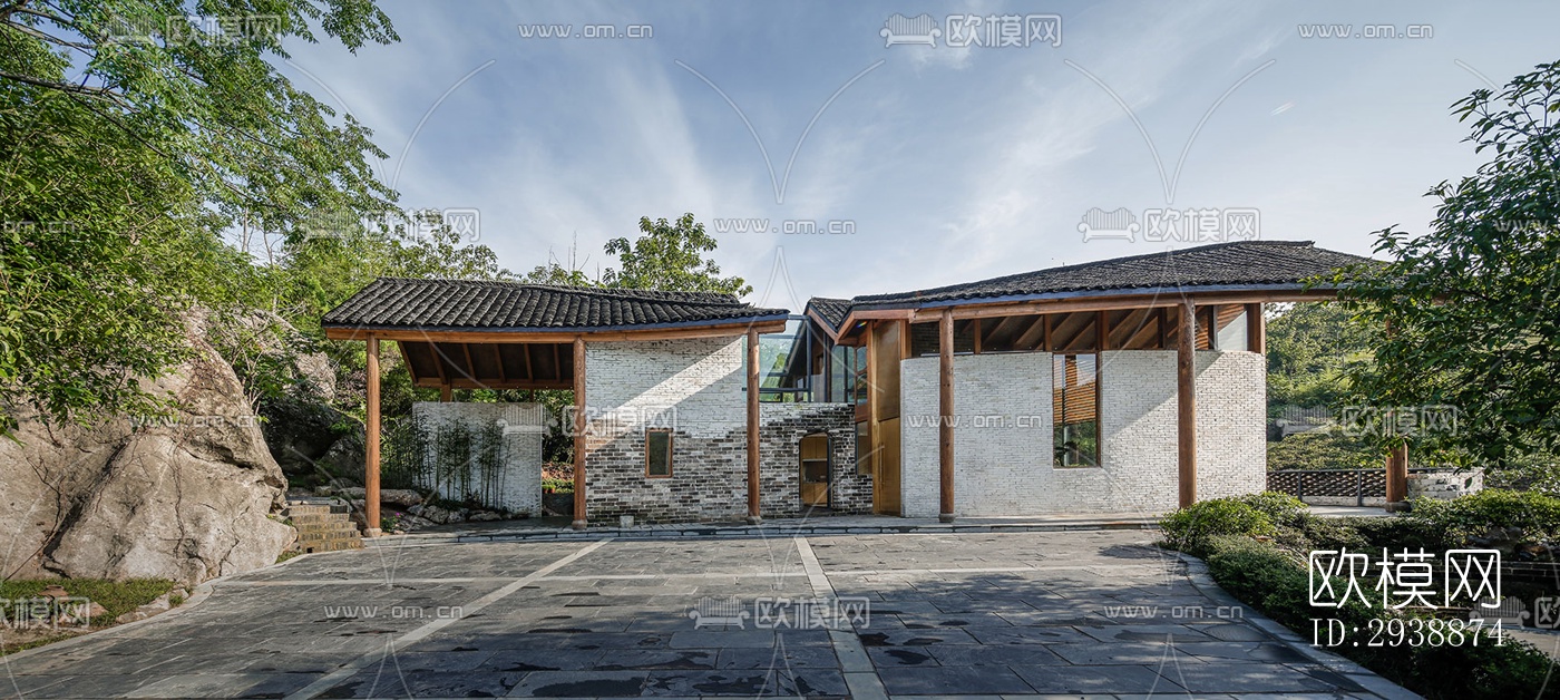 中式酒店民宿效果图下载（渲染图3）