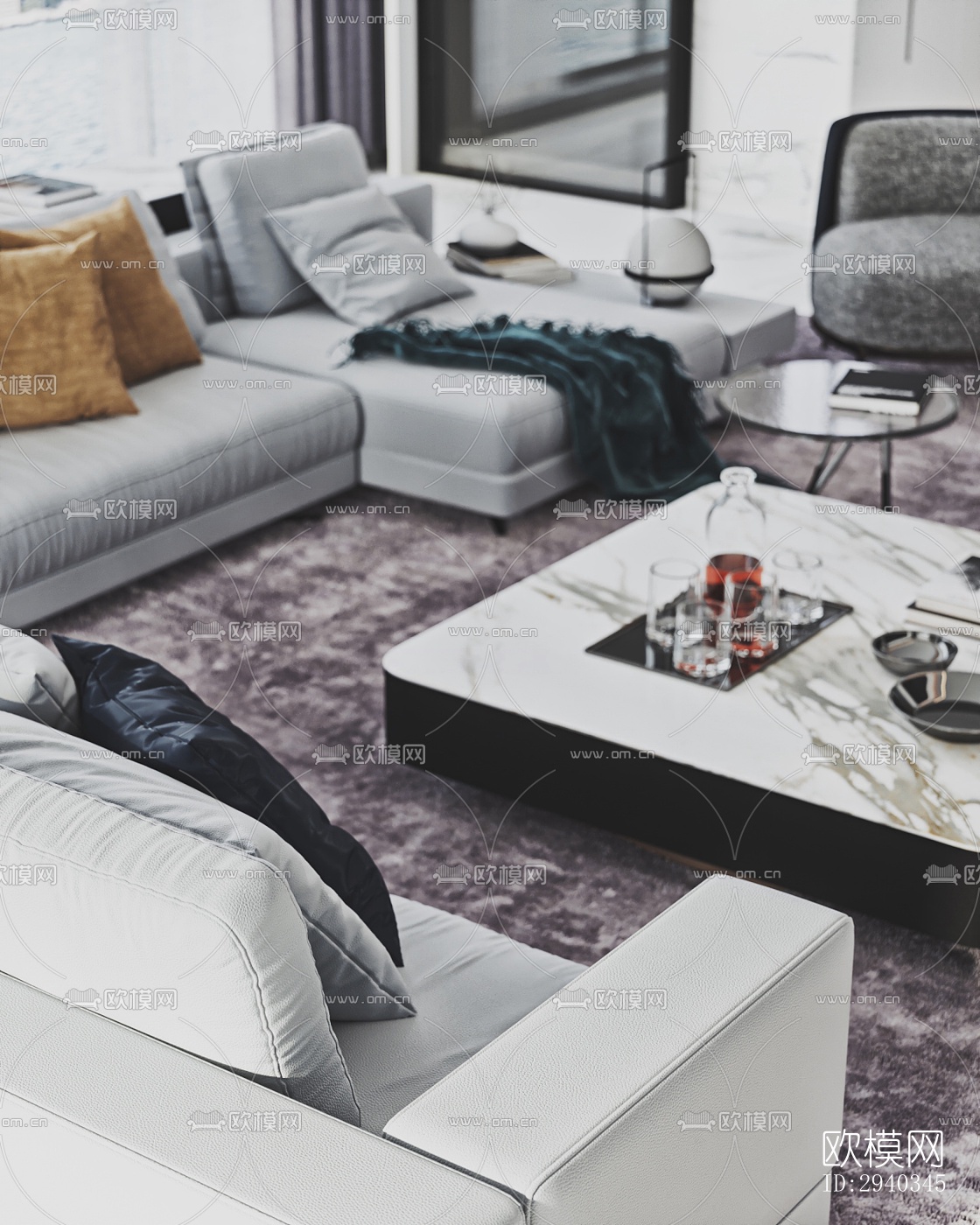 现代平层效果图下载（渲染图13）