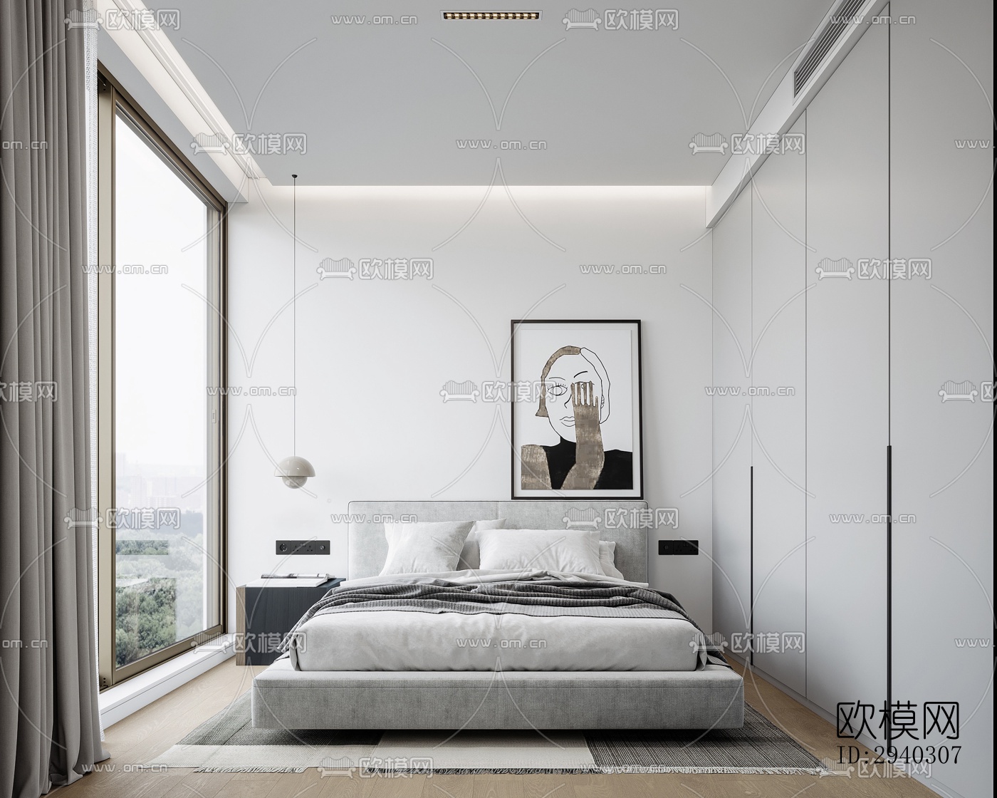 现代平层效果图下载（渲染图13）