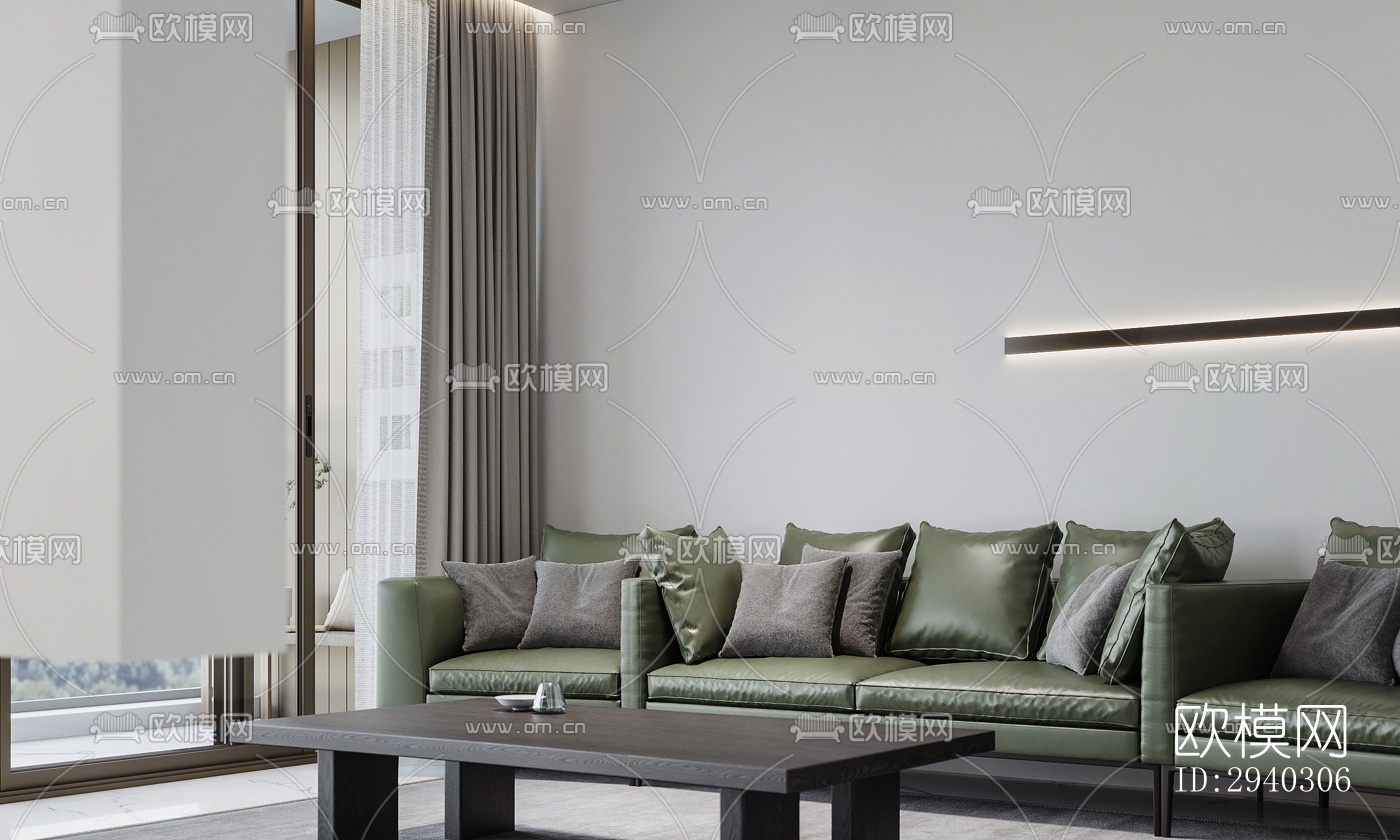 现代平层效果图下载（渲染图4）