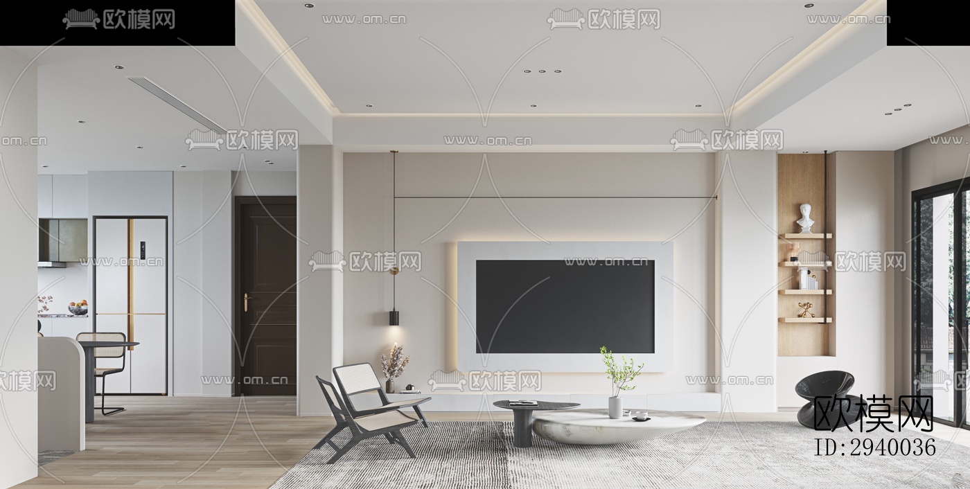 侘寂平层效果图下载（渲染图13）