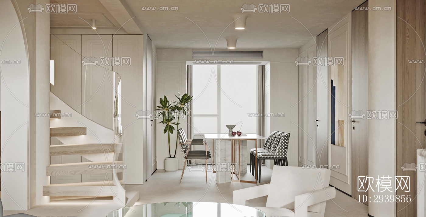 侘寂别墅效果图下载（渲染图9）