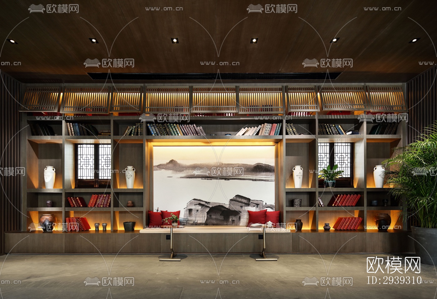 新中式酒店民宿效果图下载（渲染图3）