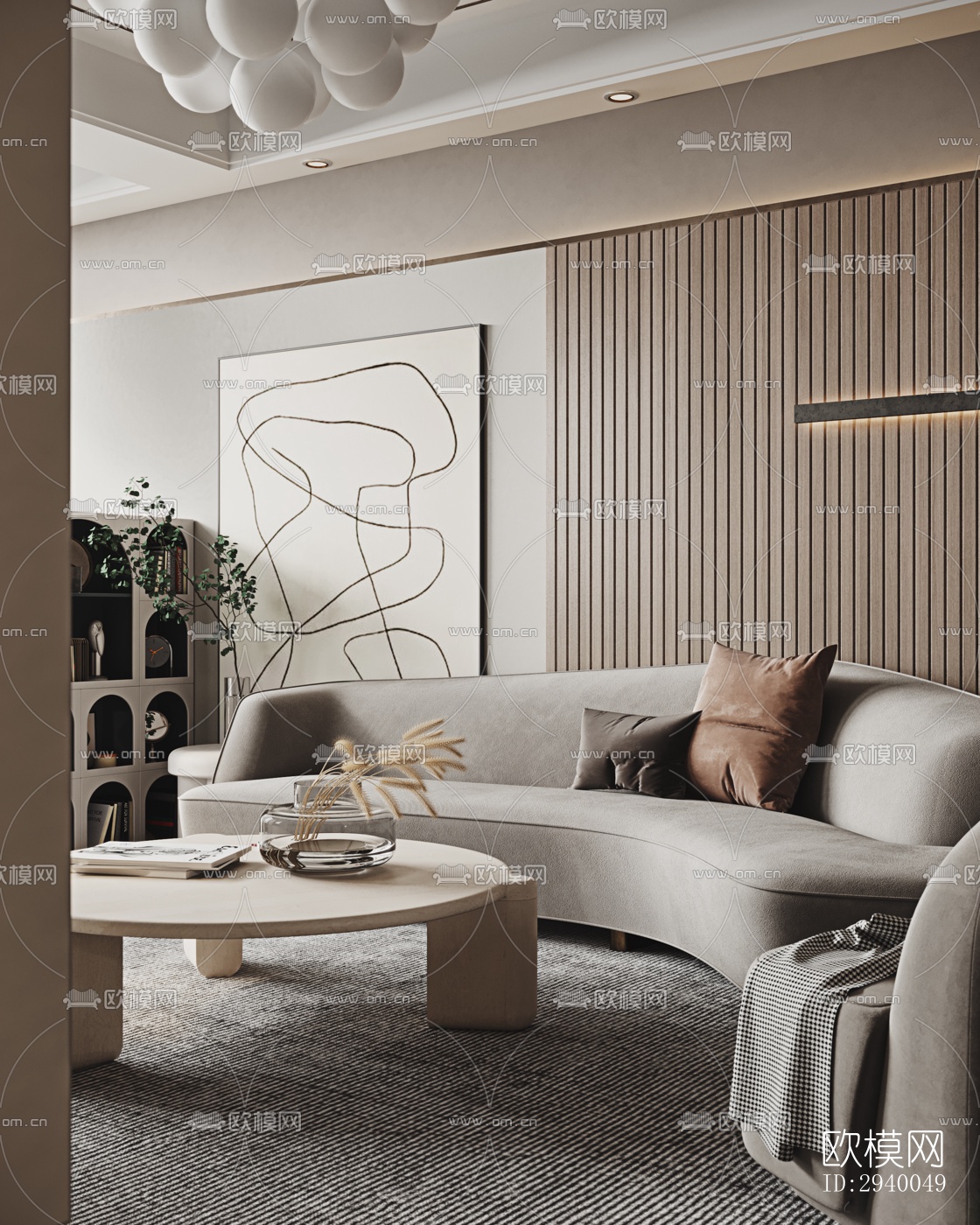 侘寂平层效果图下载（渲染图4）