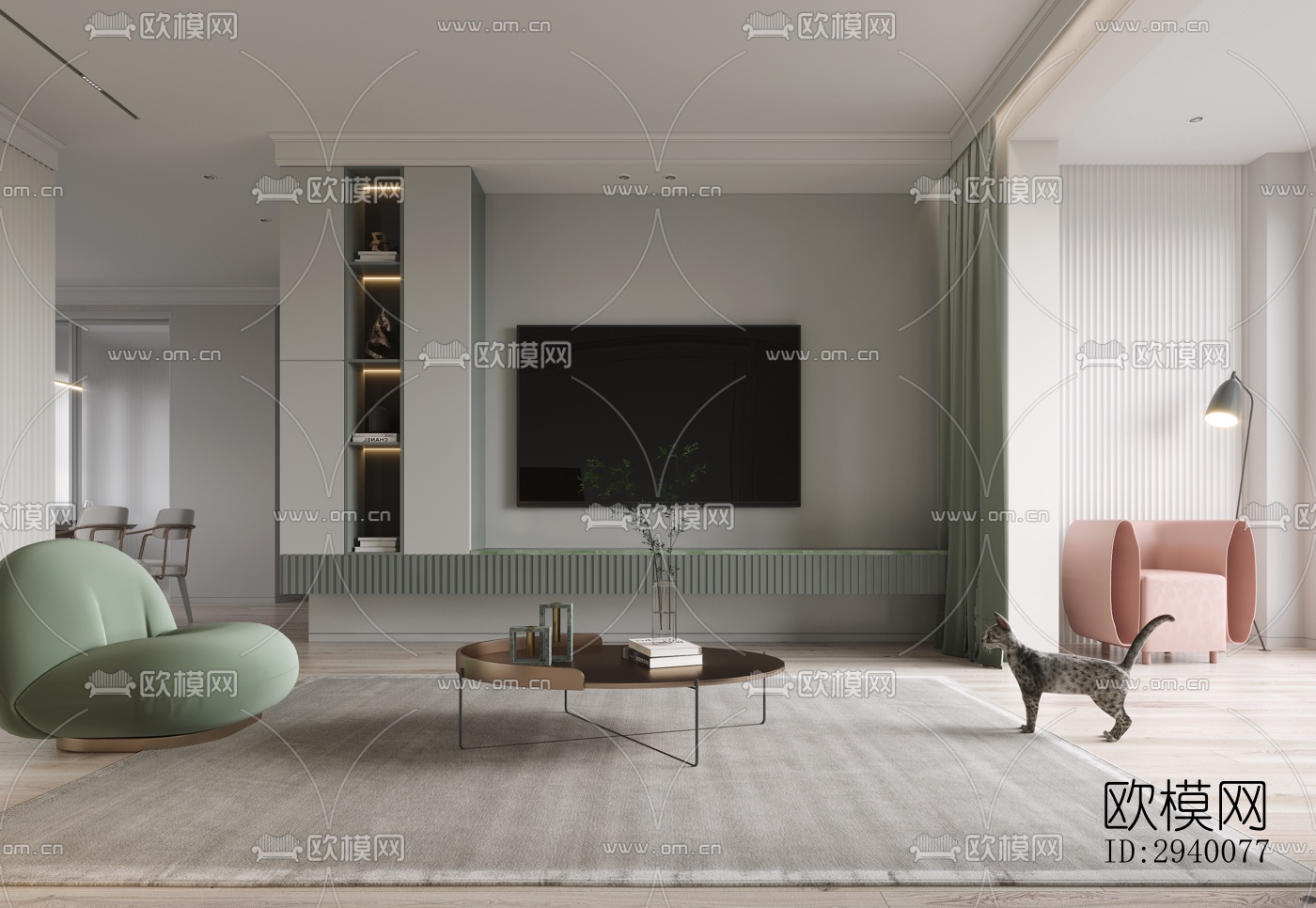 北欧平层效果图下载（渲染图7）