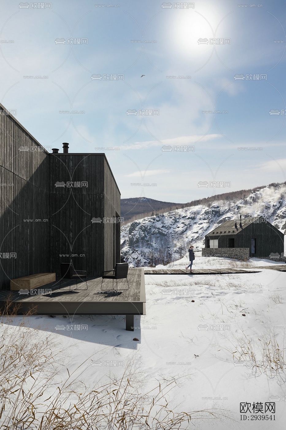 现代酒店民宿效果图下载（渲染图16）