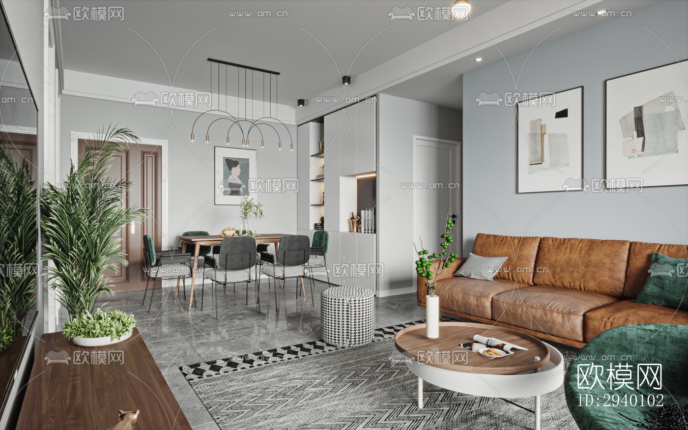 北欧平层效果图下载（渲染图3）