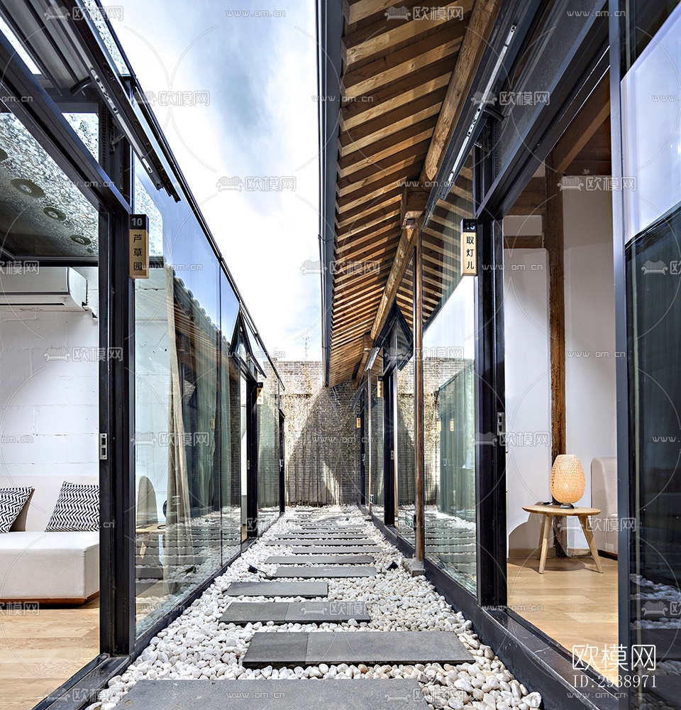 中式酒店民宿效果图下载（渲染图4）