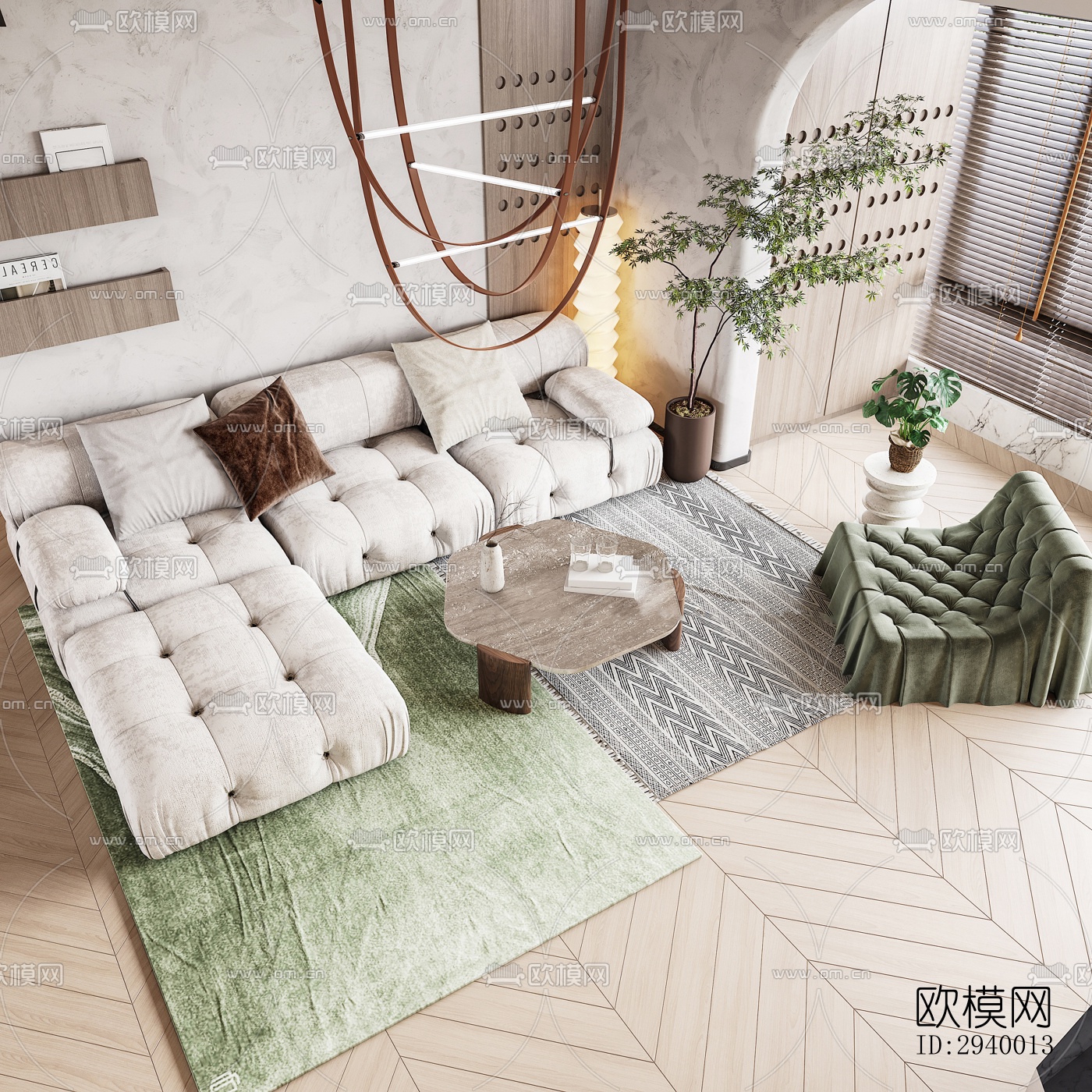 侘寂平层效果图下载（渲染图11）