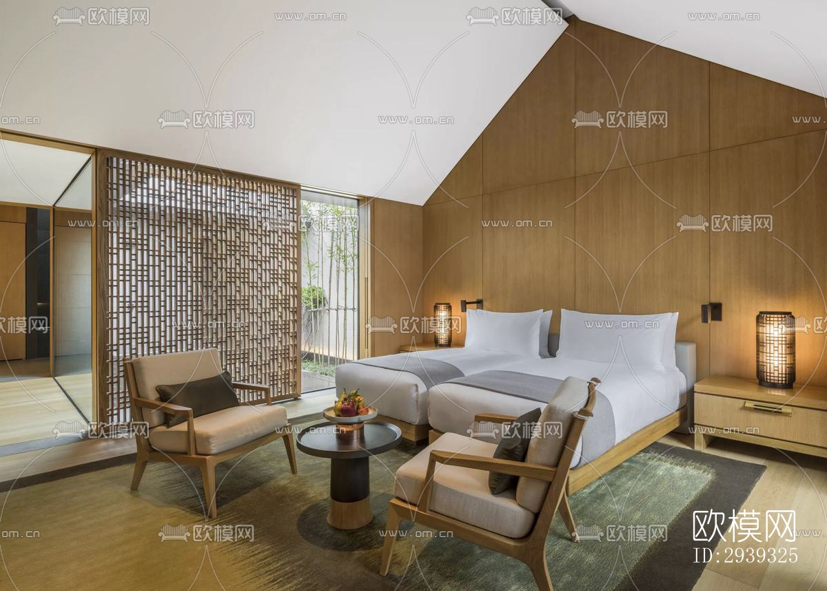 新中式酒店民宿效果图下载（渲染图5）