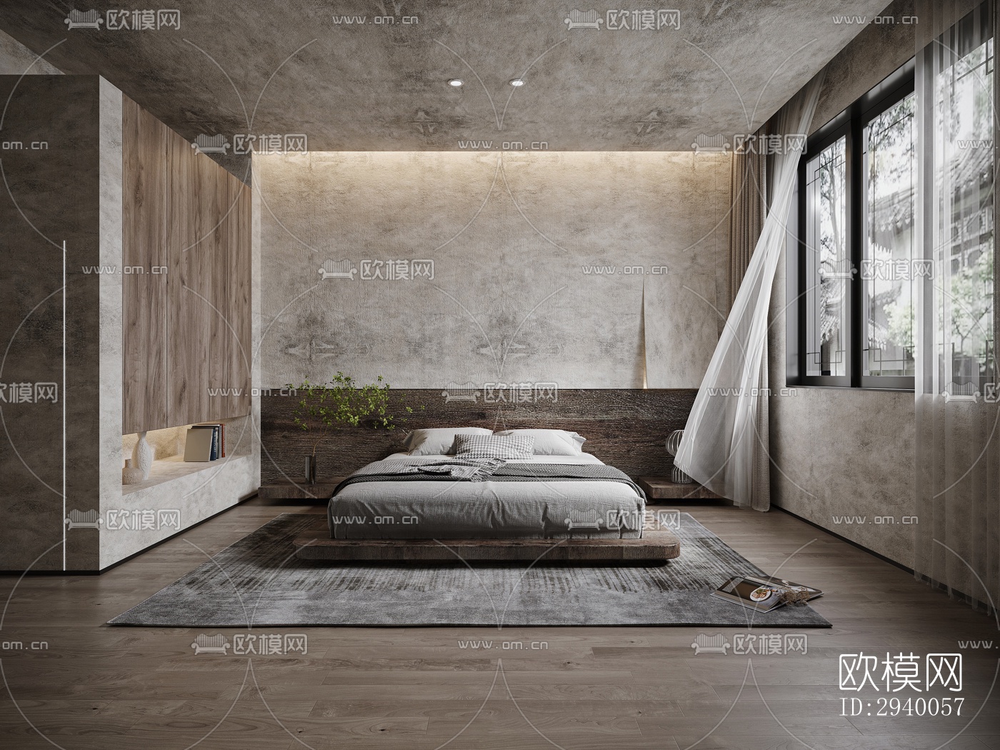 侘寂平层效果图下载（渲染图6）