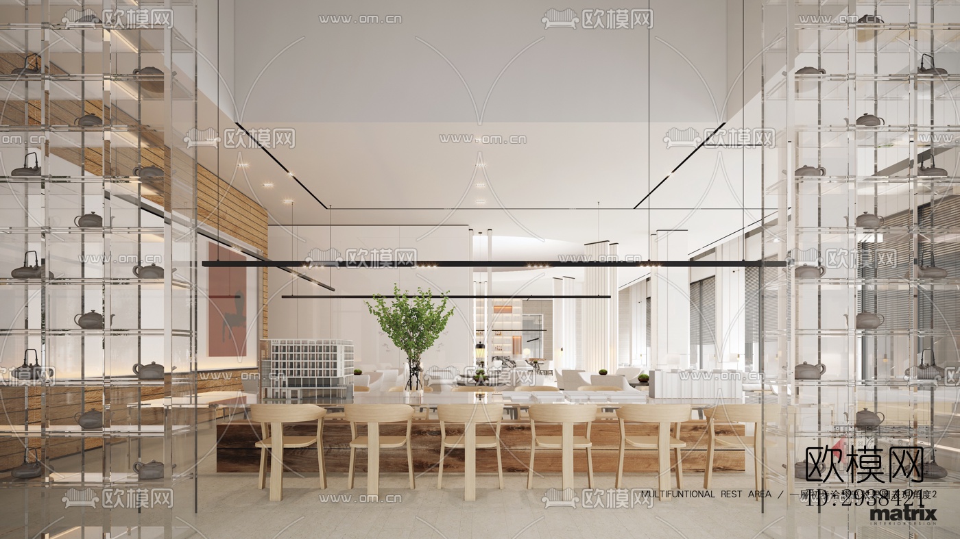 新中式售楼处效果图下载（渲染图3）