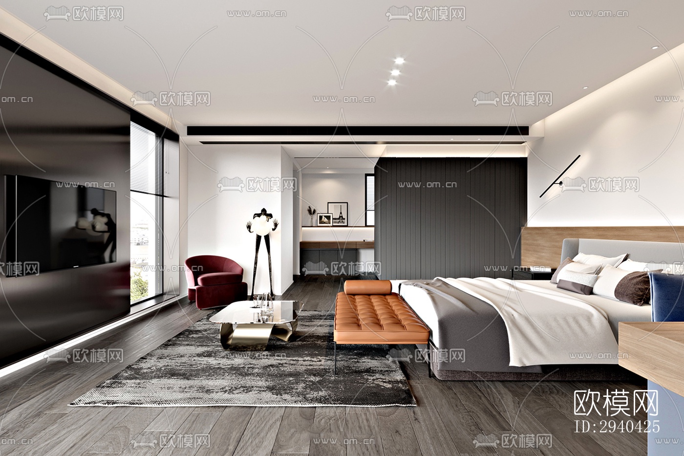 现代平层效果图下载（渲染图2）