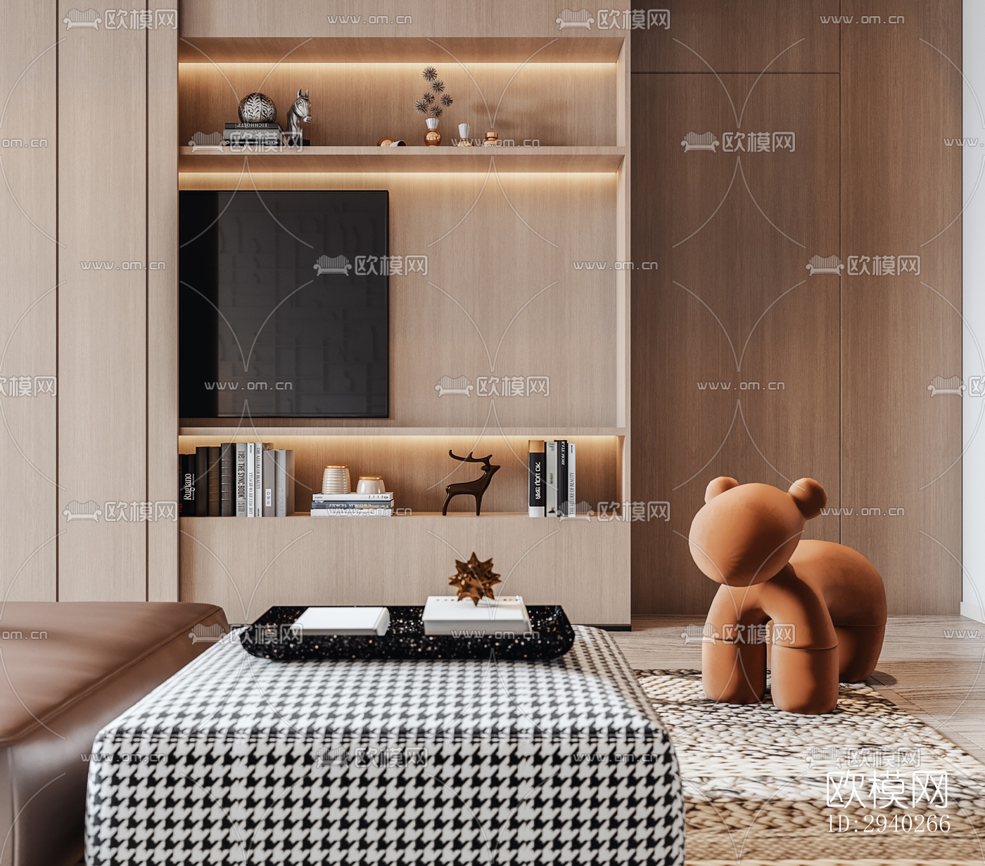 现代平层效果图下载（渲染图4）