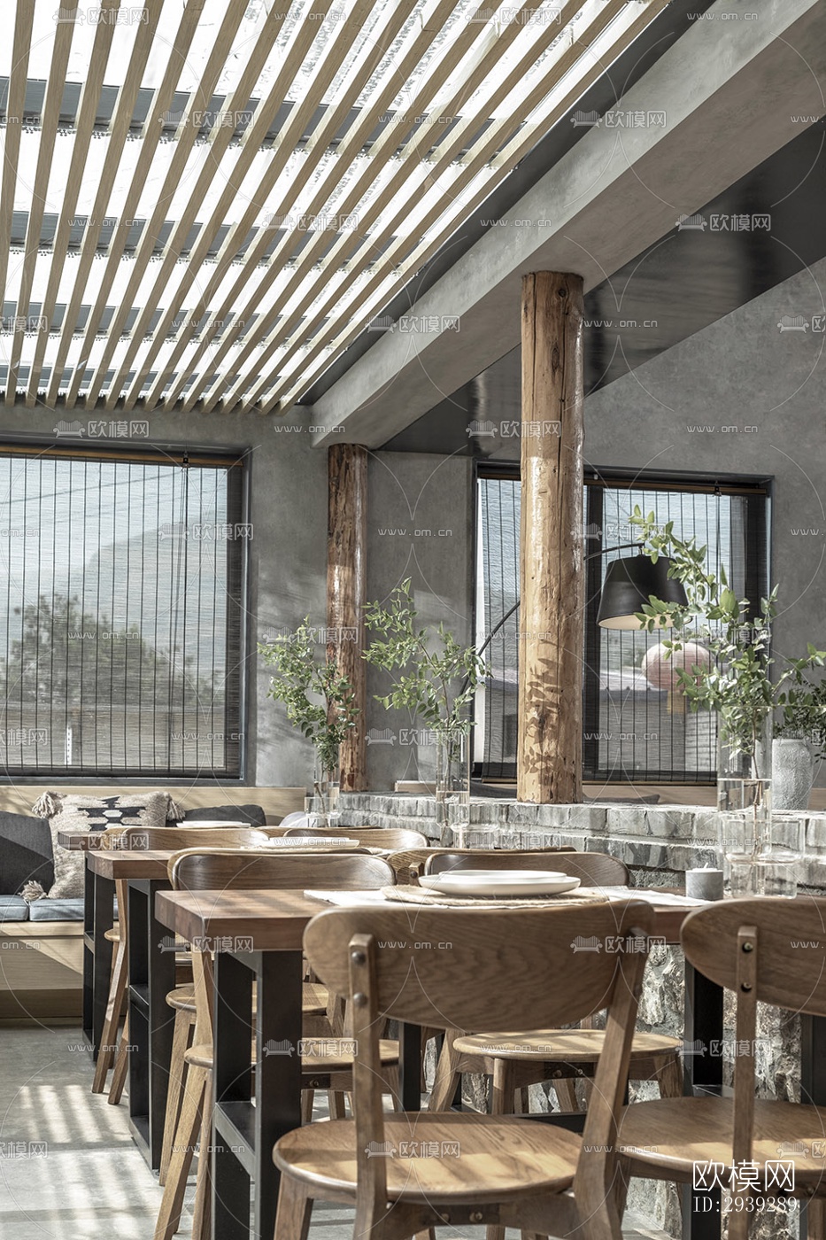 新中式酒店民宿效果图下载（渲染图6）