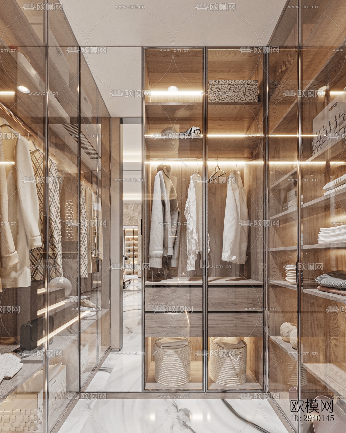 奶油风平层效果图下载（渲染图3）