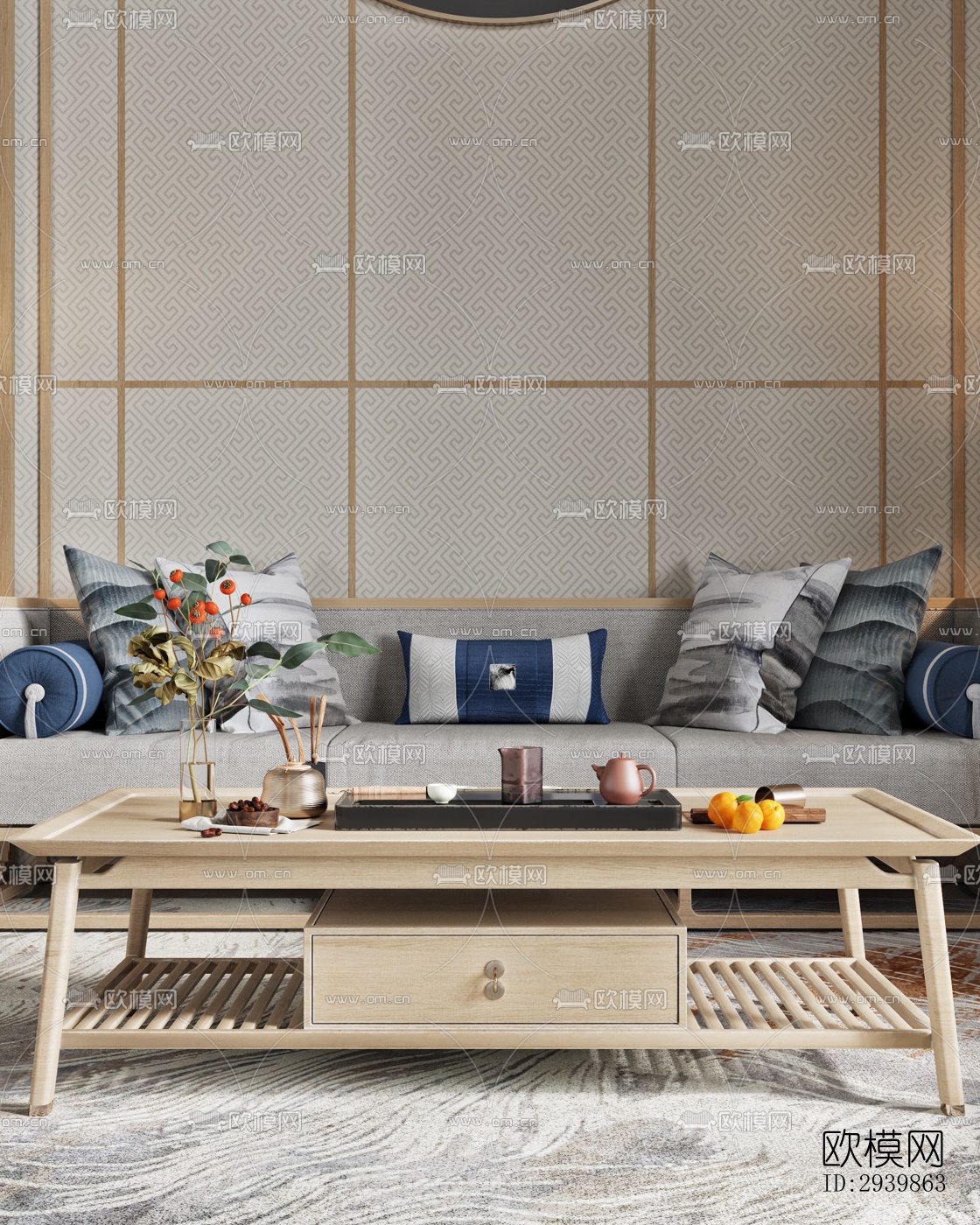 新中式别墅效果图下载（渲染图11）