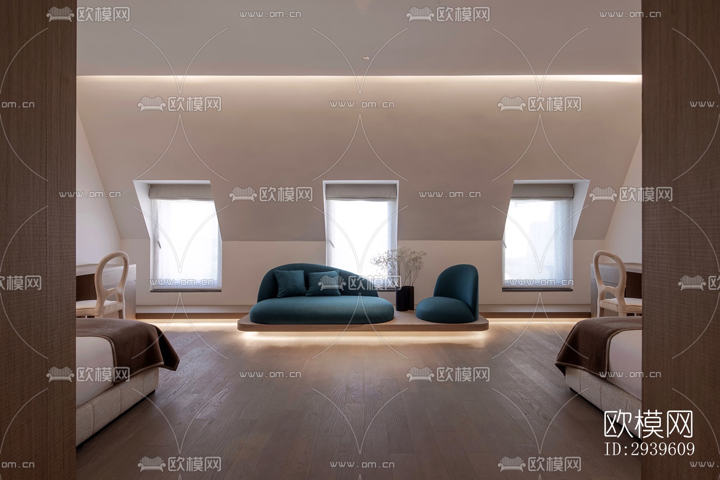 现代酒店民宿效果图下载（渲染图7）