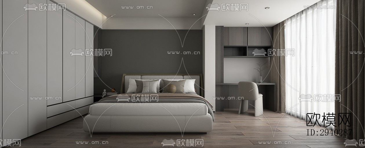 现代平层效果图下载（渲染图2）