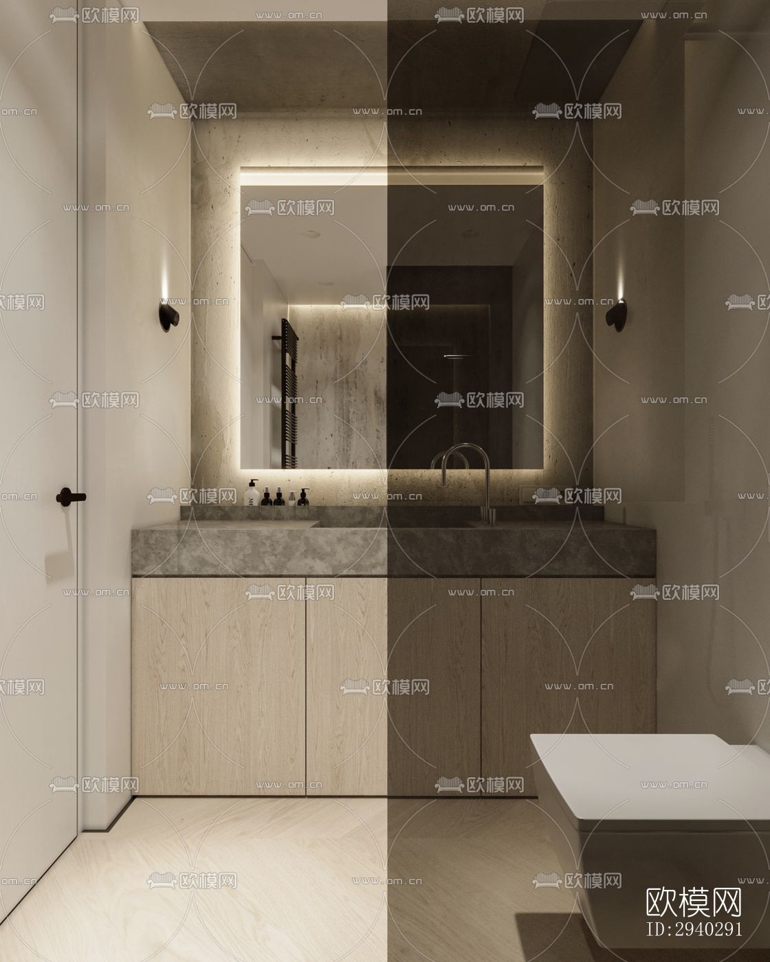 现代平层效果图下载（渲染图3）