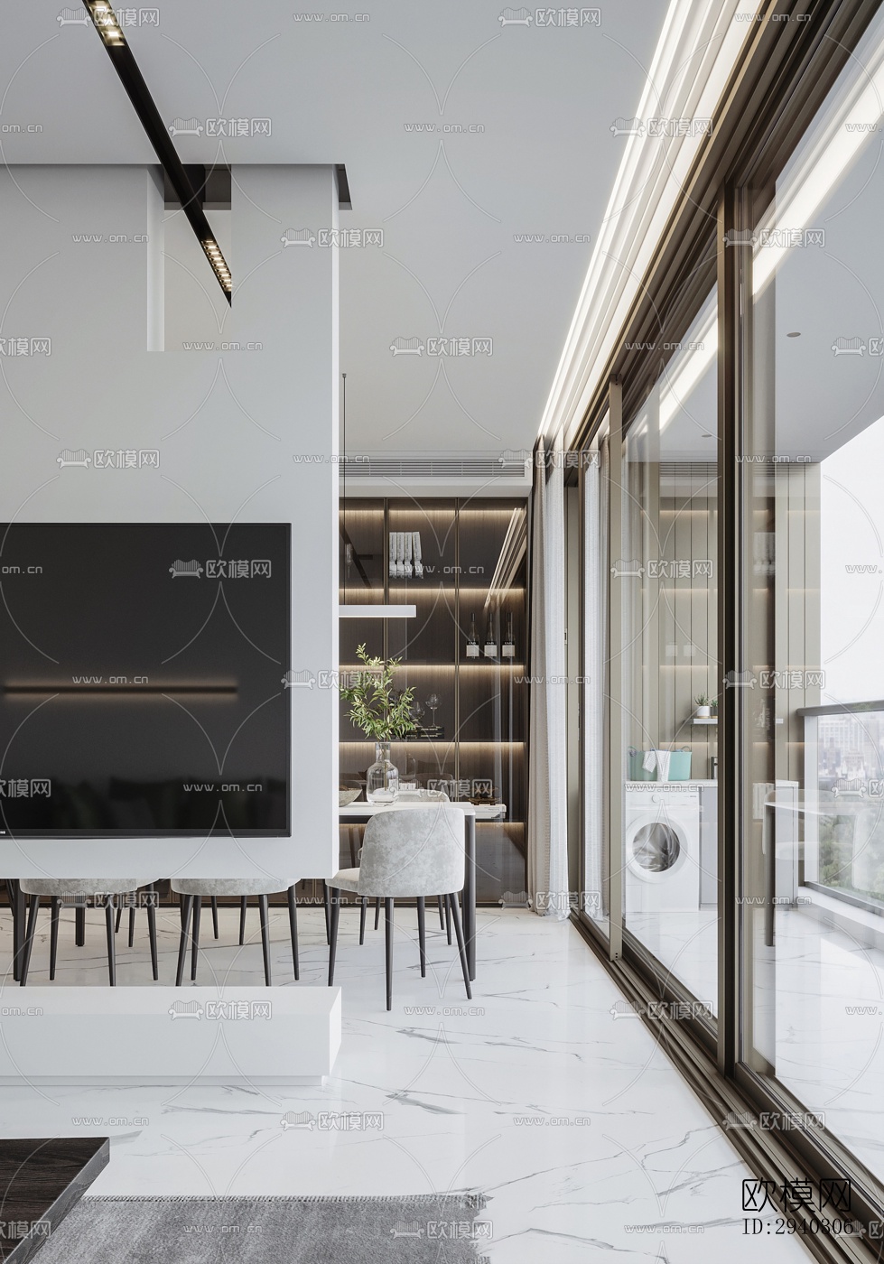 现代平层效果图下载（渲染图5）