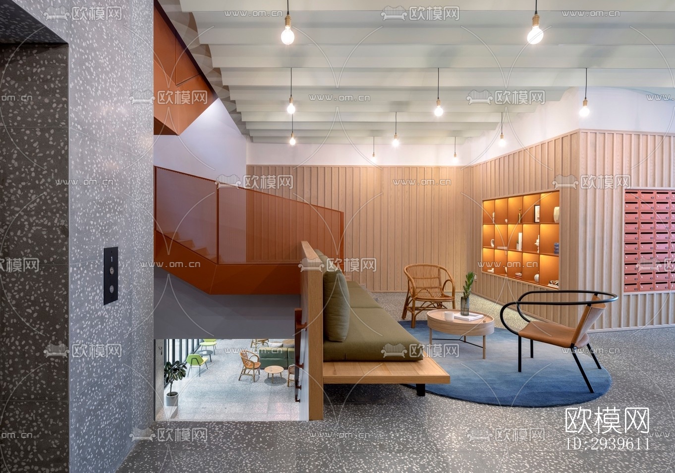 现代酒店民宿效果图下载（渲染图9）