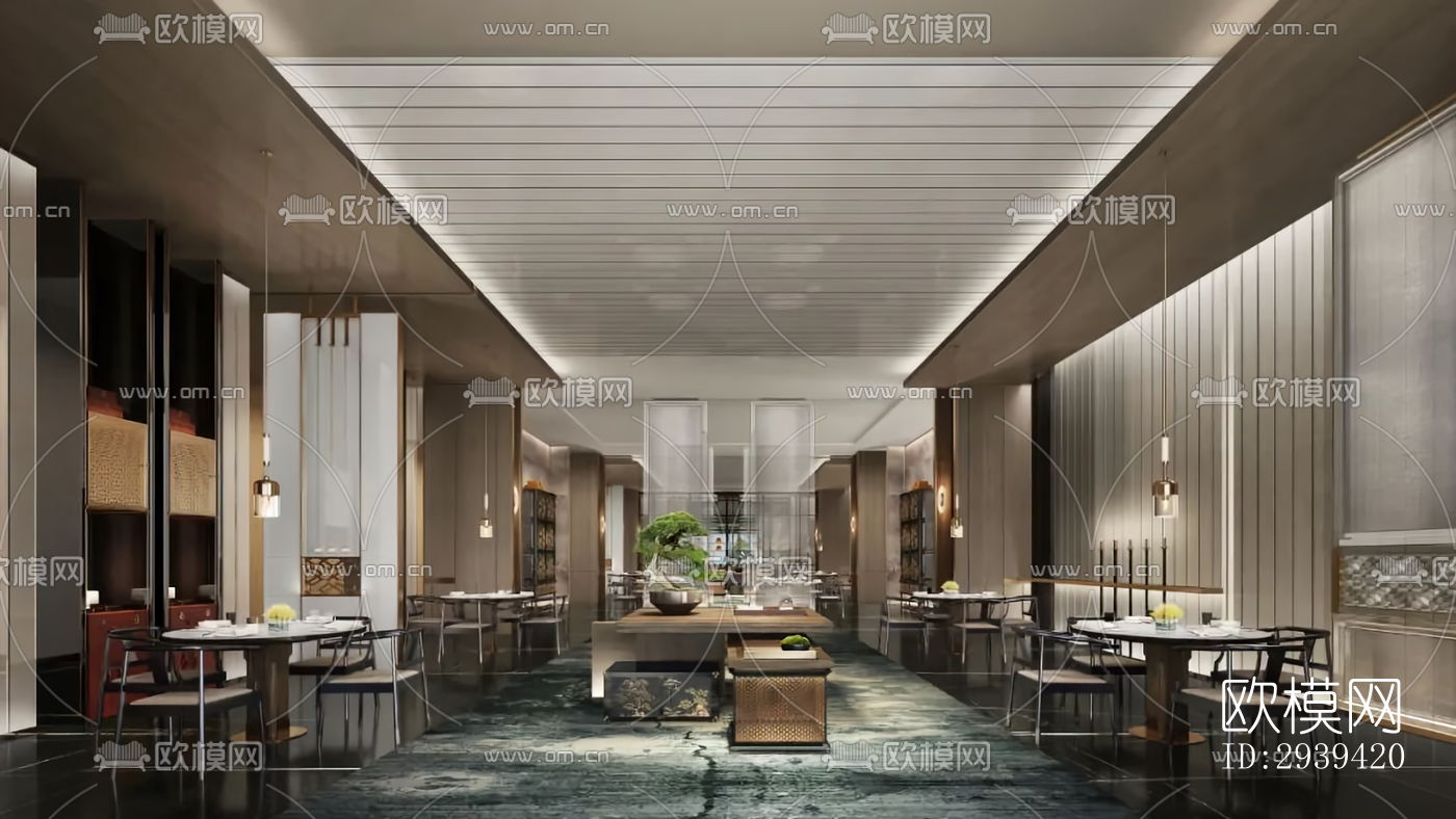 新中式酒店民宿效果图下载（渲染图8）