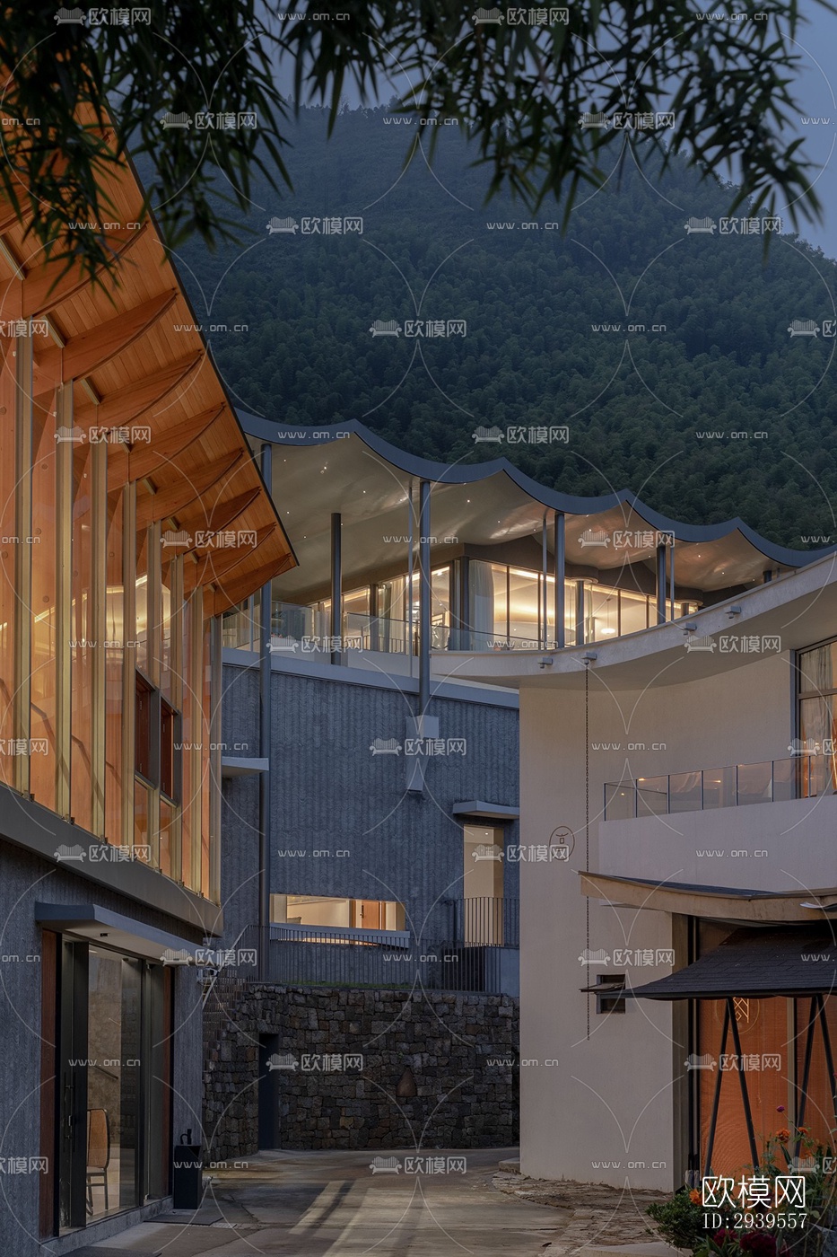 现代酒店民宿效果图下载（渲染图13）