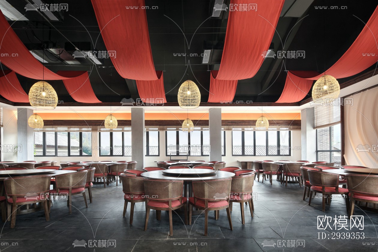 新中式酒店民宿效果图下载（渲染图2）