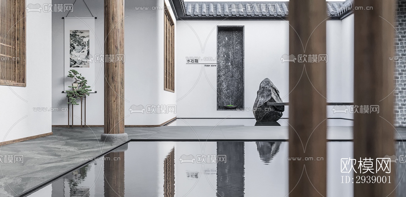 中式酒店民宿效果图下载（渲染图3）