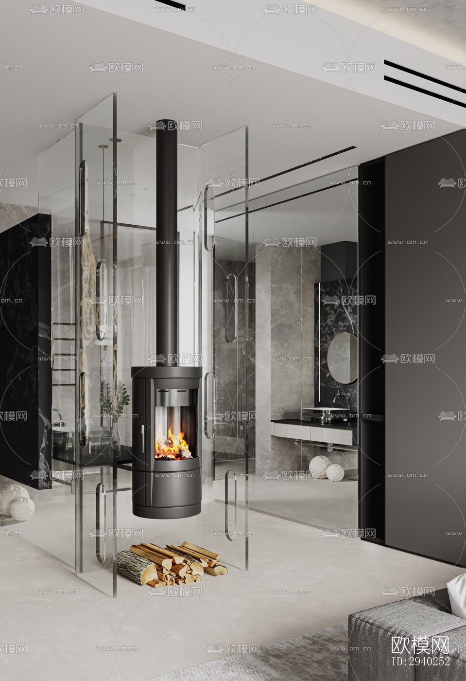 现代平层效果图下载（渲染图6）