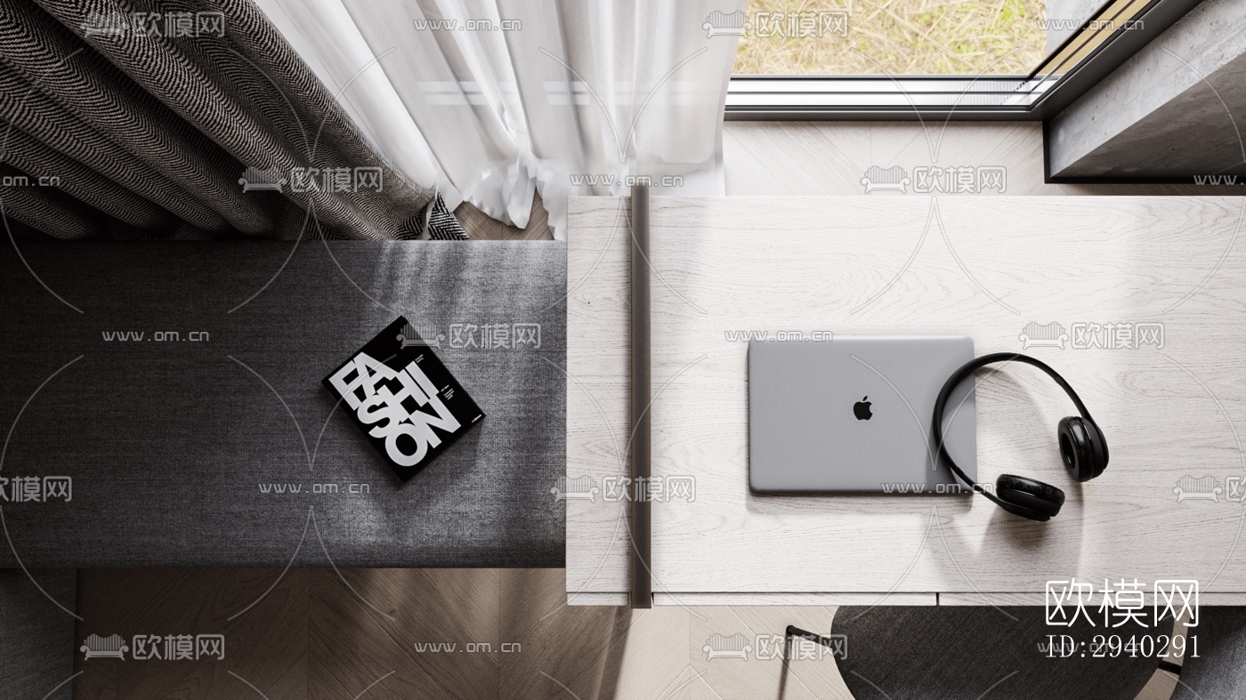 现代平层效果图下载（渲染图11）