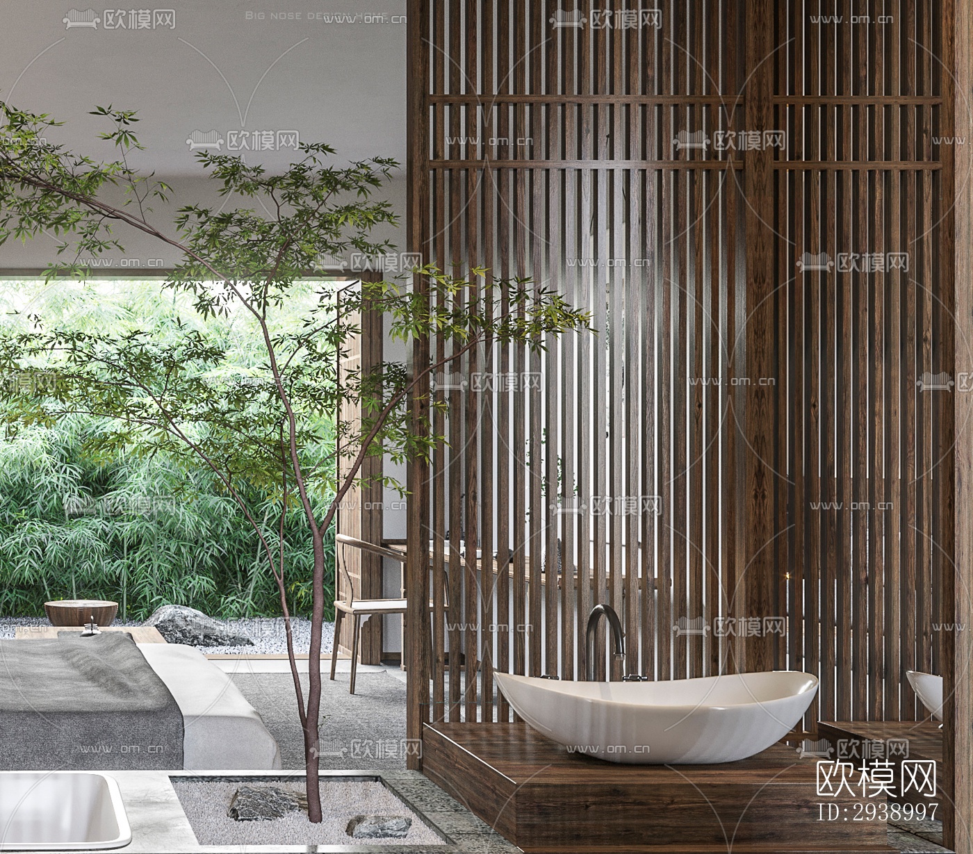 中式酒店民宿效果图下载（渲染图8）