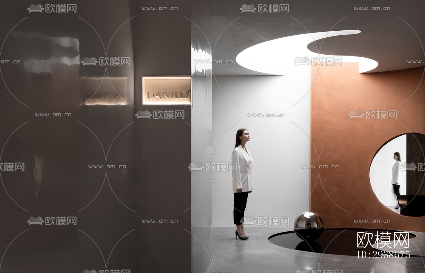 现代展览展厅效果图下载（渲染图1）