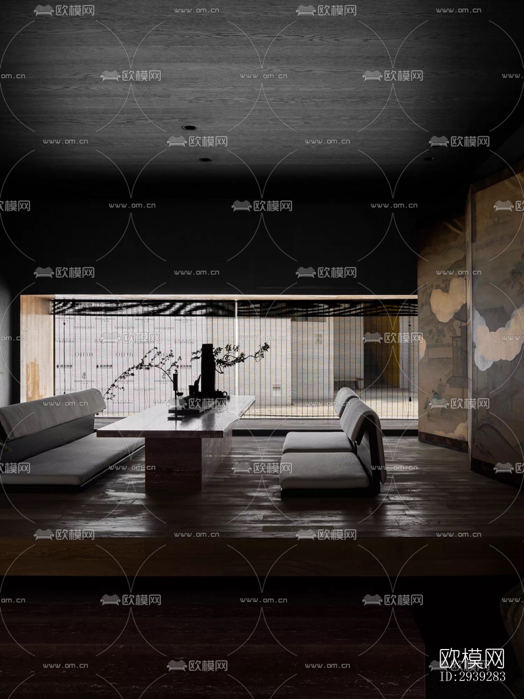 新中式酒店民宿效果图下载（渲染图8）