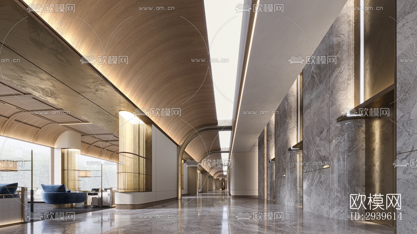 现代酒店民宿效果图下载（渲染图3）