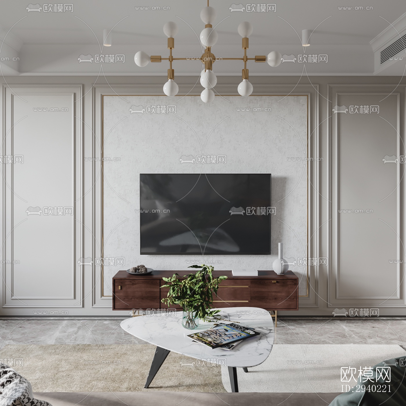 欧式平层效果图下载（渲染图13）