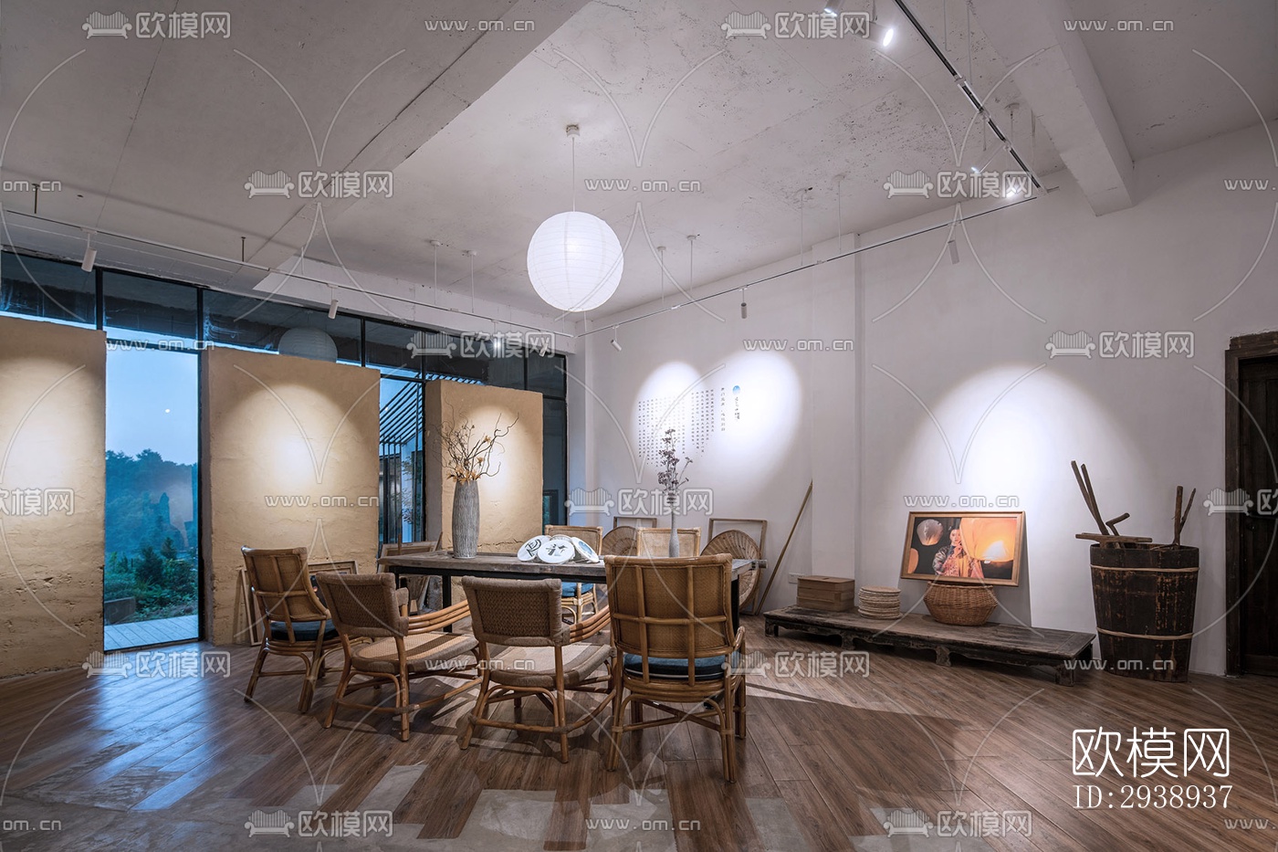 中式酒店民宿效果图下载（渲染图6）