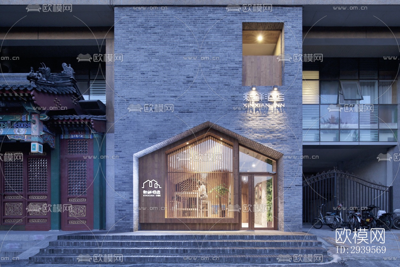 现代酒店民宿效果图下载（渲染图12）