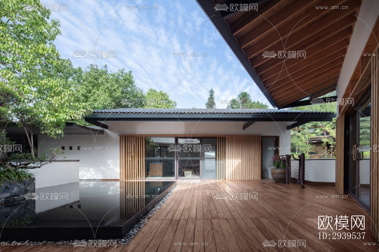 现代酒店民宿效果图下载（渲染图5）