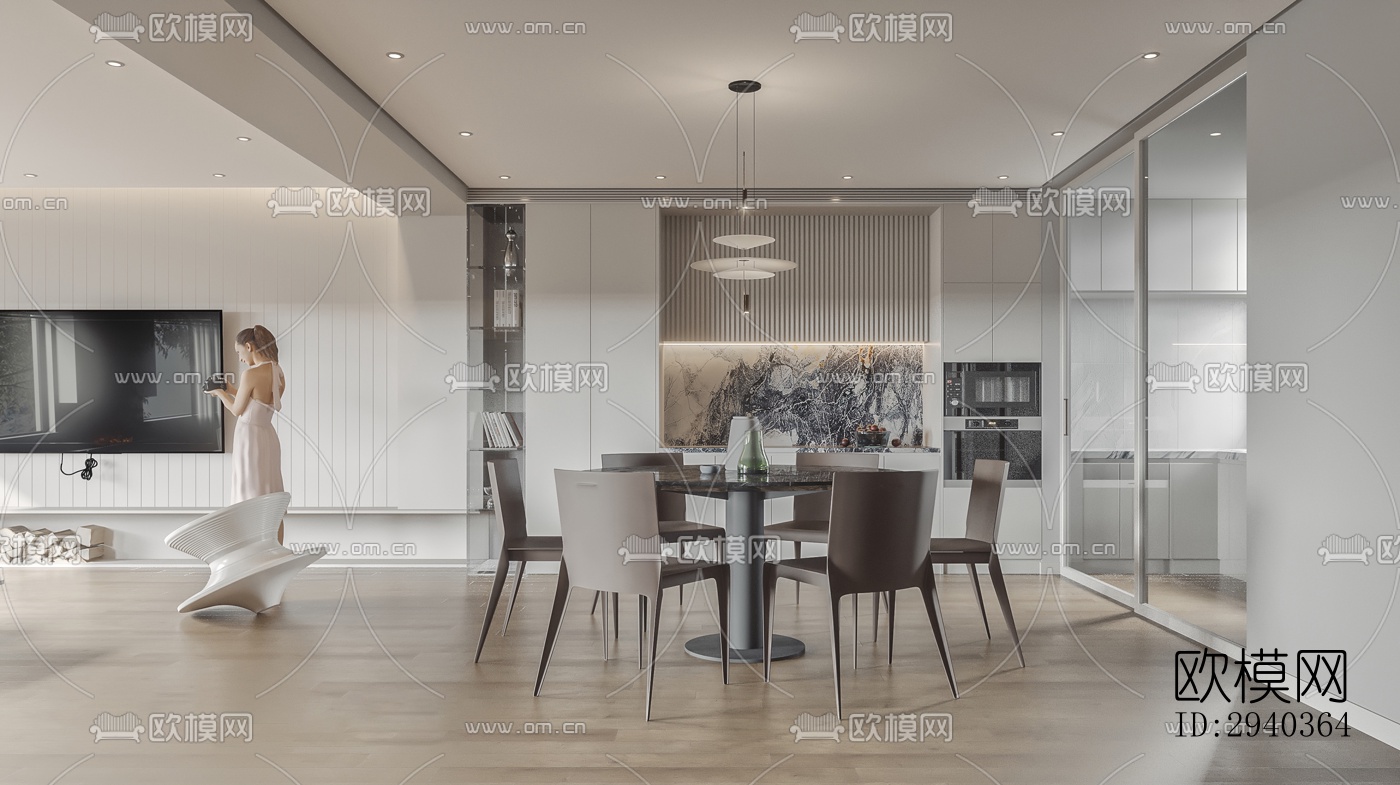 现代平层效果图下载（渲染图5）